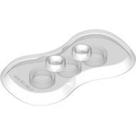 Plate Special 2 x 4 with 2 Studs and Curved Sides (Minifig Stand) (Trans-Clear)