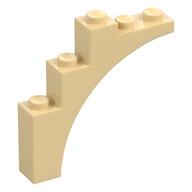 Brick Arch 1 x 5 x 4 [Continuous Bow, Raised Underside Cross Supports] (Tan)