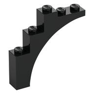 Brick Arch 1 x 5 x 4 [Continuous Bow, Raised Underside Cross Supports] (Black)