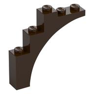 Brick Arch 1 x 5 x 4 [Continuous Bow, Raised Underside Cross Supports] (Dark Brown)