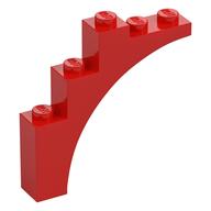 Brick Arch 1 x 5 x 4 [Continuous Bow, Raised Underside Cross Supports] (Red)