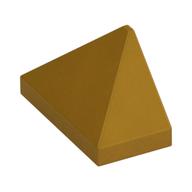 Brick Sloped 45° 2 x 1 Triple with Inside Stud Holder (Pearl Gold)