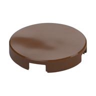 Tile Round 2 x 2 with Bottom Stud Holder (Reddish Brown)