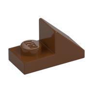 Brick Sloped 45° 2 x 1 with 2/3 Cutout [New Version] (Reddish Brown)