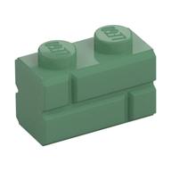 Brick Special 1 x 2 with Masonry Brick Profile (Sand Green)