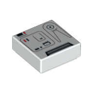Tile 1 x 1 with SW Snowtrooper Backpack Print (White)