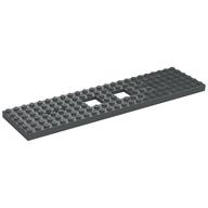 Vehicle Base, Train 6 x 24 with Two 2 x 2 Openings and 3 Round Holes Each End, Reinforced on Bottom Side (Dark Bluish Gray)