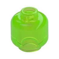 Minifig Head [Plain] [Hollow Stud] (Trans-Bright Green)