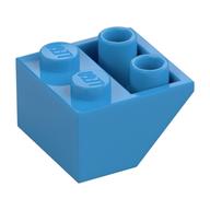Brick Sloped Inverted 45° 2 x 2 [Ovoid Bottom Pin, Bar-sized Stud Holes] (Dark Azure)