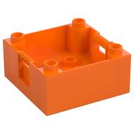 Duplo Container Box 4 x 4 with Studs on Corners (Orange)