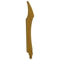 Large Figure Weapon Blade, Curved Tip with Axle (Pearl Gold)