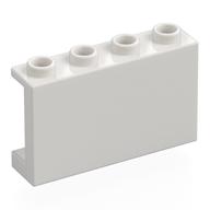 Panel 1 x 4 x 2 with Side Supports - Hollow Studs (White)