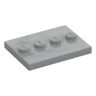 Plate Special 3 x 4 with 1 x 4 Center Studs [Plain] (Light Bluish Gray)