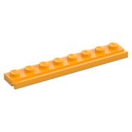 Plate Special 1 x 8 with Door Rail (Bright Light Orange)