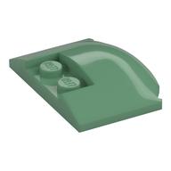 Brick Round 3 x 4 x 2/3 Triple Curved with 2 Sunk Studs (Sand Green)