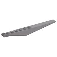 Hinge Plate 1 x 12 Locking with Angled Side Extensions and Tapered Ends, 7 Teeth (Flat Silver)
