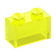 Brick 1 x 2 without Bottom Tube (Trans-Neon Green)