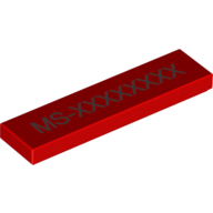 Tile 1 x 4 with Laser Engraved MS-XXXXXXXX Code [LEGO Movie] (Red)