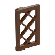 Window 1 x 2 x 3 Pane Latticed with Thick Corner Tabs (Reddish Brown)