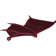 Creature Body Part, Dragon Wing 26 x 16 Folding Left with Spikes and Ball Joint Connector (Dark Red)