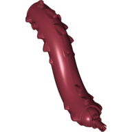 Creature Body Part, Dragon Neck, S-Curve with Moveable Ball Joint Pin, Spikes and 2 Studs (Dark Red)