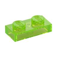 Plate 1 x 2 (Trans-Bright Green)