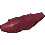 Creature Body Part, Dragon Torso with Spikes and Gold Ventral Scales Print (Dark Red)