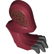 Creature Body Part, Dragon Leg, Right with Black Claws and Dark Brown Scales Print (Dark Red)
