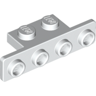 Bracket 1 x 2 - 1 x 4 [Rounded Corners] (White)