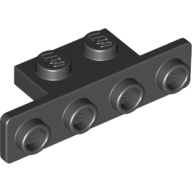 Bracket 1 x 2 - 1 x 4 [Rounded Corners] (Black)