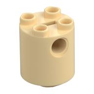 Brick Round 2 x 2 x 2 Robot Body, Axle Holder '+' Orientation (Tan)