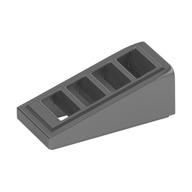 Brick Sloped 18° 2 x 1 x 2/3 with 4 Slots / Grate (Metallic Silver)