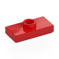 Plate Special 1 x 2 with 1 Stud with Groove and Inside Stud Holder (Jumper) (Red)