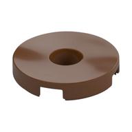 Tile Special Round 2 x 2 with Hole (Reddish Brown)