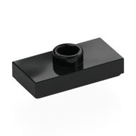 Plate Special 1 x 2 with 1 Stud with Groove and Inside Stud Holder (Jumper) (Black)