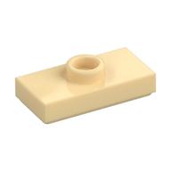Plate Special 1 x 2 with 1 Stud with Groove and Inside Stud Holder (Jumper) (Tan)