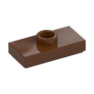 Plate Special 1 x 2 with 1 Stud with Groove and Inside Stud Holder (Jumper) (Reddish Brown)