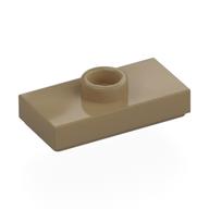 Plate Special 1 x 2 with 1 Stud with Groove and Inside Stud Holder (Jumper) (Dark Tan)