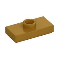 Plate Special 1 x 2 with 1 Stud with Groove and Inside Stud Holder (Jumper) (Pearl Gold)