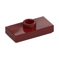 Plate Special 1 x 2 with 1 Stud with Groove and Inside Stud Holder (Jumper) (Dark Red)