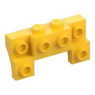 Brick Special 2 x 4 - 1 x 4 with 2 Recessed Studs and Thin Side Arches (Yellow)