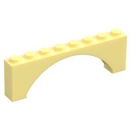 Brick Arch 1 x 8 x 2 Raised (Bright Light Yellow)