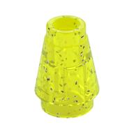 Cone 1 x 1 [Top Groove] (Glitter Trans-Neon Green)