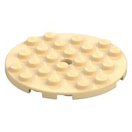 Plate Round 6 x 6 with Hole (Tan)