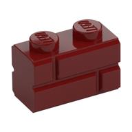 Brick Special 1 x 2 with Masonry Brick Profile (Dark Red)