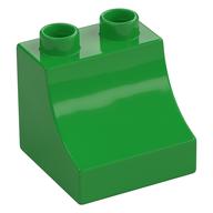 Duplo Brick 2 x 2 x 1 1/2 with Curve (Bright Green)