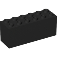 Brick Special 2 x 6 x 2 Weight with Sealed Bottom and Dimples on Ends (Black)