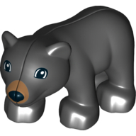Duplo Animal Bear Cub, New Style, Brown Nose Print (Black)