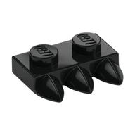 Plate Special 1 x 2 with Three Teeth [Tri-Tooth] (Black)