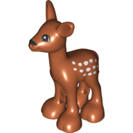 Duplo Animal Deer Fawn, Black eyes (Dark Orange)